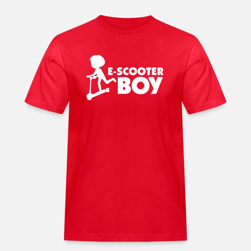 E-Scooter Roller Scooter - Männer Workwear T-Shirt - Rot