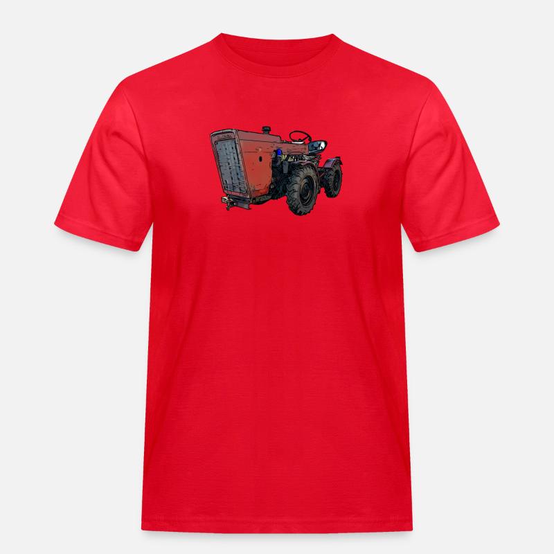 TZ4k kleiner Traktor Knicklenker - Männer Workwear T-Shirt - Rot