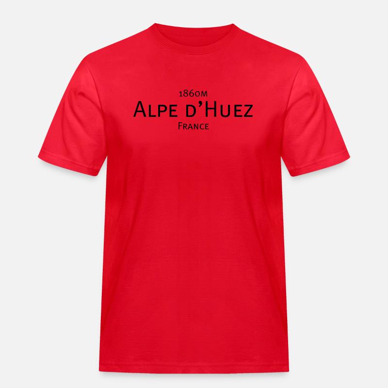alpe d huez - Männer Workwear T-Shirt - Rot