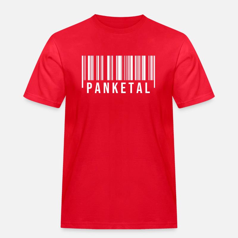 Panketal Strichcode - Männer Workwear T-Shirt - Rot