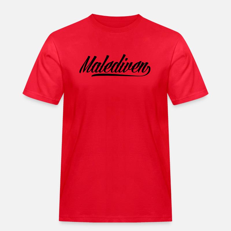 Malediven - Männer Workwear T-Shirt - Rot