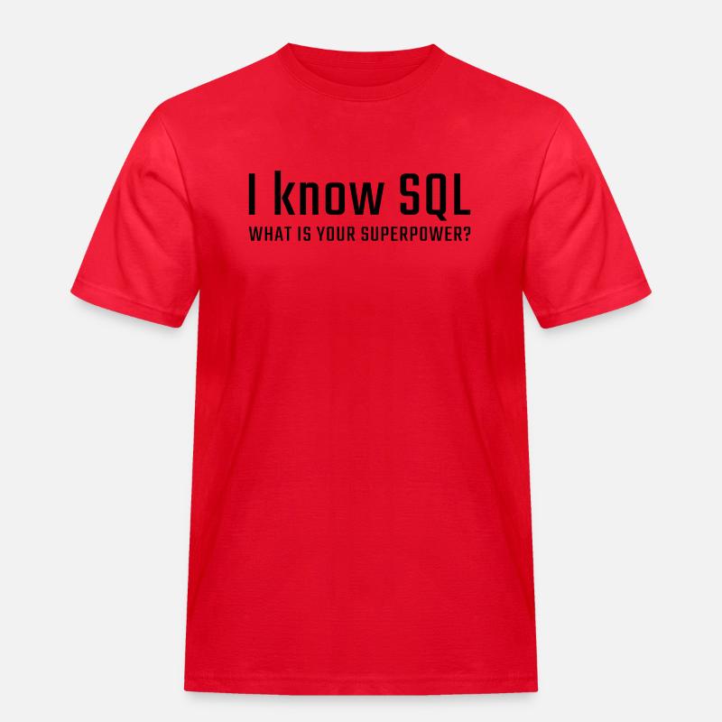 I know SQL - Men's Workwear T-Shirt - red