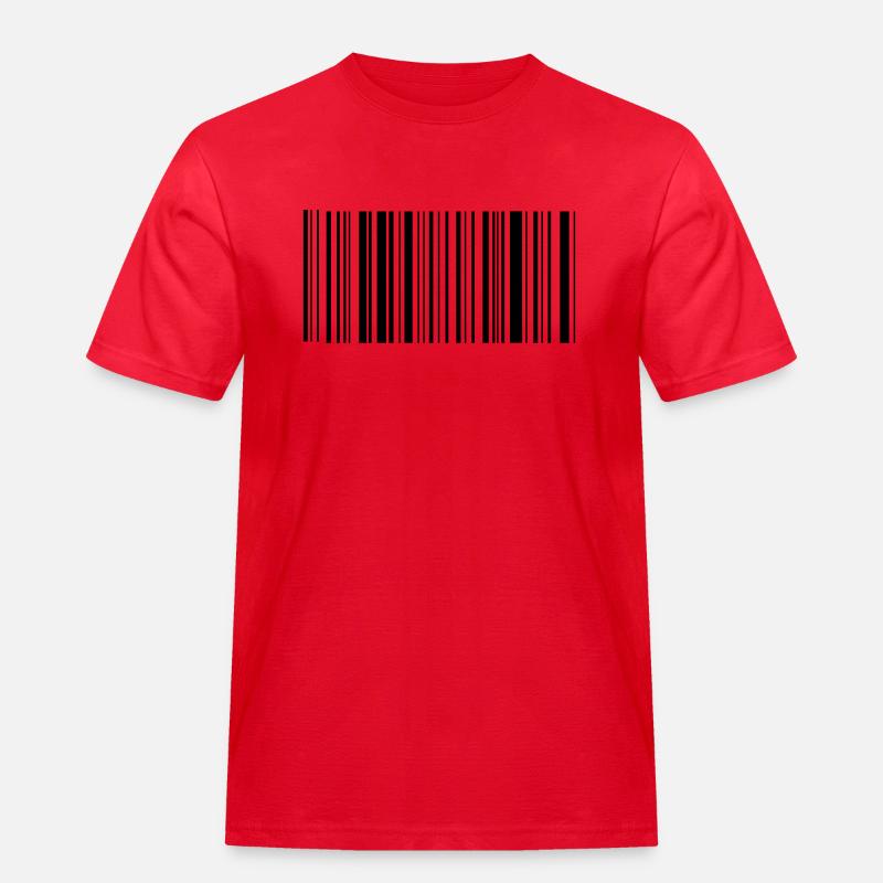 Balkenkode - Männer Workwear T-Shirt - Rot