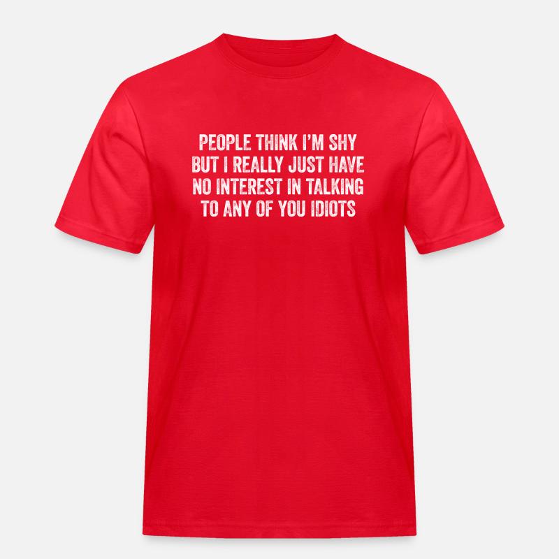 Introvertiert und ehrlich - Männer Workwear T-Shirt - Rot