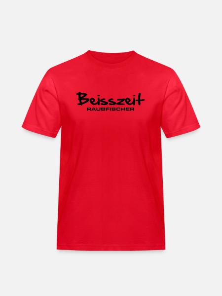 beisszeit_raubfischer - Männer Workwear T-Shirt - Rot