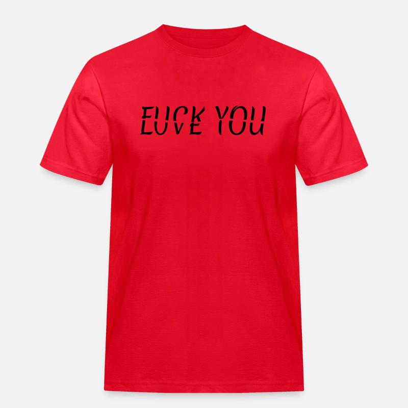 Beziehungs Glück oder Stress - Männer Workwear T-Shirt - Rot