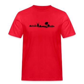 Landschaft - Spreewald - Männer Workwear T-Shirt - Rot - Vorne - AI Model Male 185 dark (185cm)