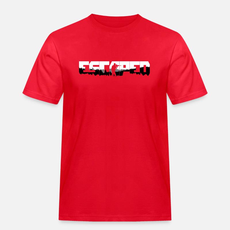Escaped from Woods - Männer Workwear T-Shirt - Rot