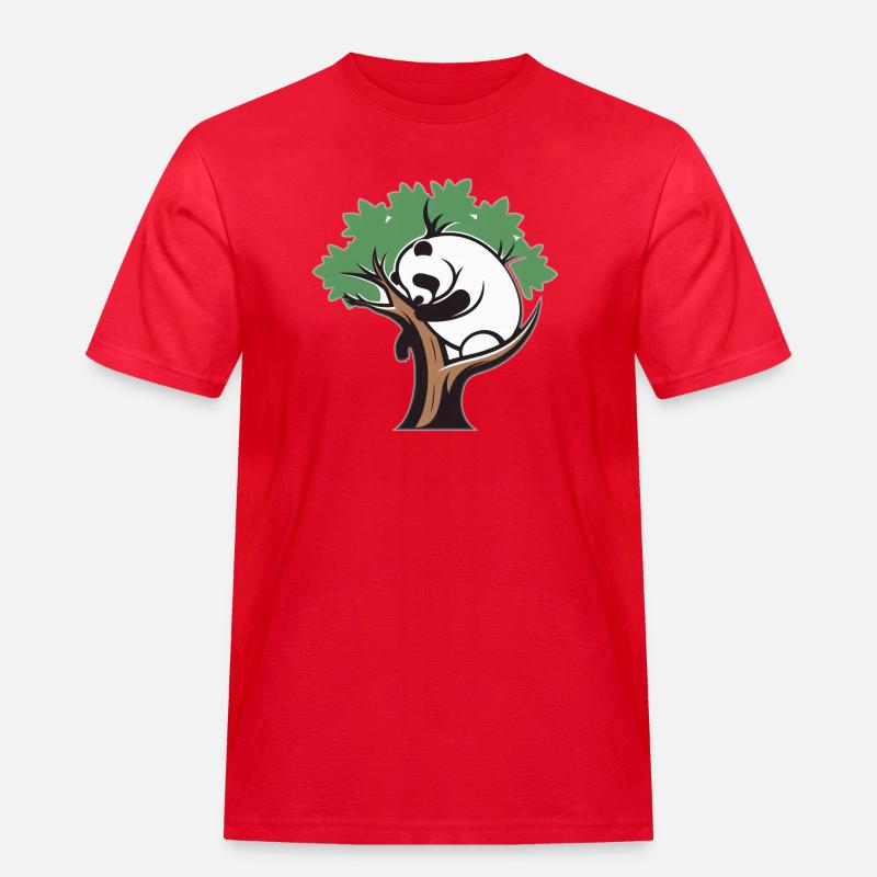Panda in einem Baum - Männer Workwear T-Shirt - Rot