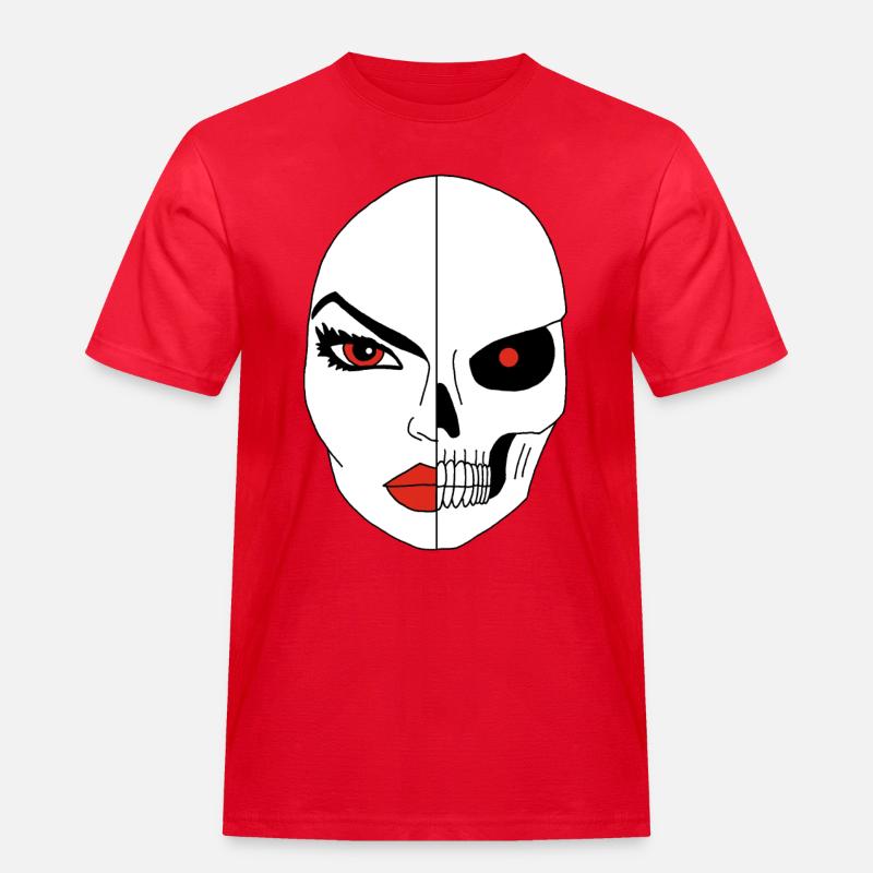 Das Gesicht des Todes - Männer Workwear T-Shirt - Rot