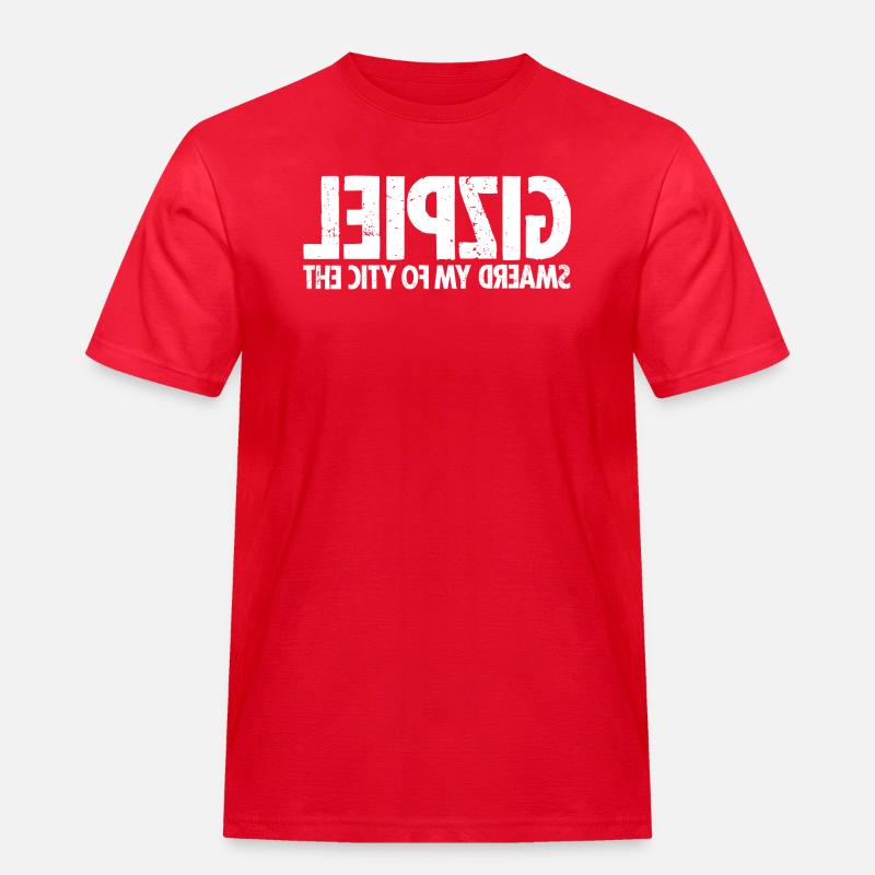 Leipzig (white oldstyle) - Männer Workwear T-Shirt - Rot