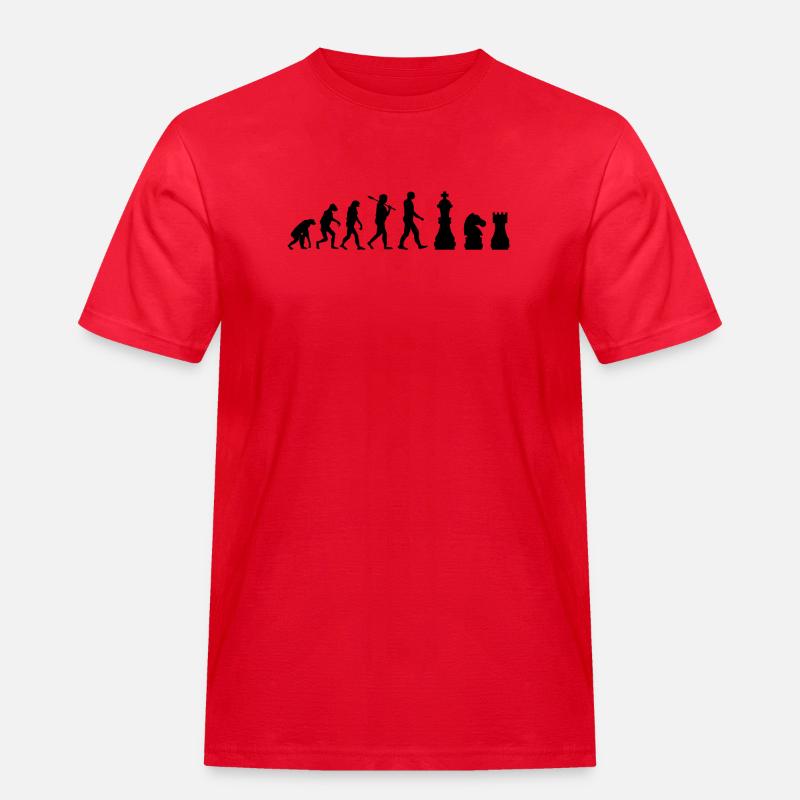Schachfiguren Evolution Schach Geschenk - Männer Workwear T-Shirt - Rot