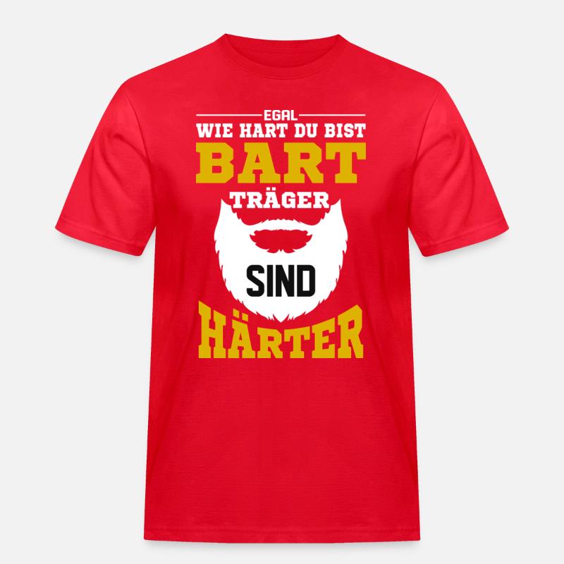Bartträger sind härter / Bart, Bartträger Spruch - Männer Workwear T-Shirt - Rot