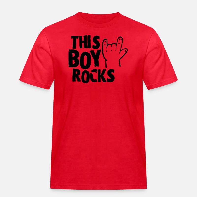 This Boy rocks - Männer Workwear T-Shirt - Rot