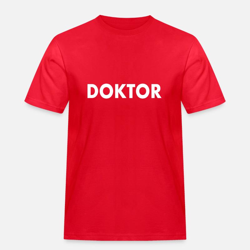 Doktor - Männer Workwear T-Shirt - Rot