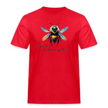 When we go - Männer Workwear T-Shirt - Rot - Vorne - AI Model Male 185 dark (185cm)
