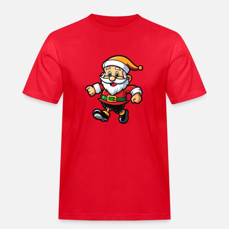 Weihnachtsmann Comic - Männer Workwear T-Shirt - Rot