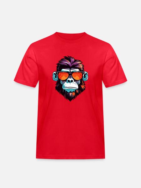Monkey Head Portrait Cool - Men's Workwear T-Shirt - red