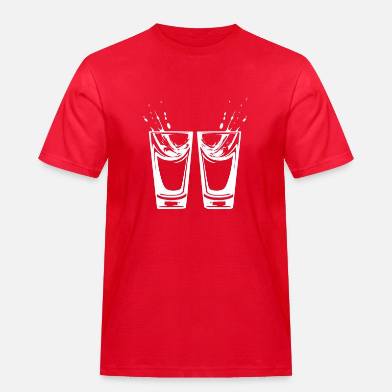 Tequila Glas - Männer Workwear T-Shirt - Rot