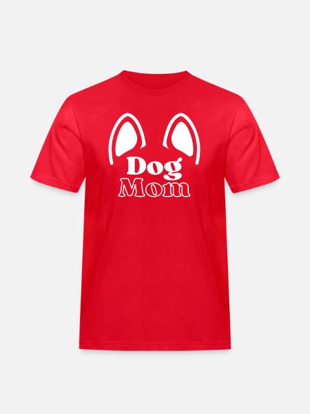 Dog Mom - Men's Workwear T-Shirt - red