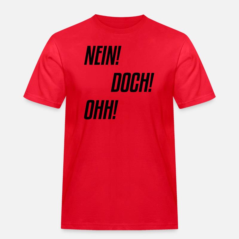 nein doch ohh - Männer Workwear T-Shirt - Rot