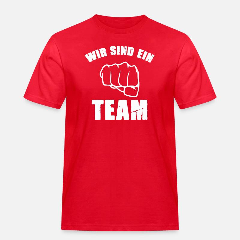 wir sind ein team - Männer Workwear T-Shirt - Rot