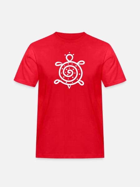Weißes Schildkrötensymbol - Männer Workwear T-Shirt - Rot