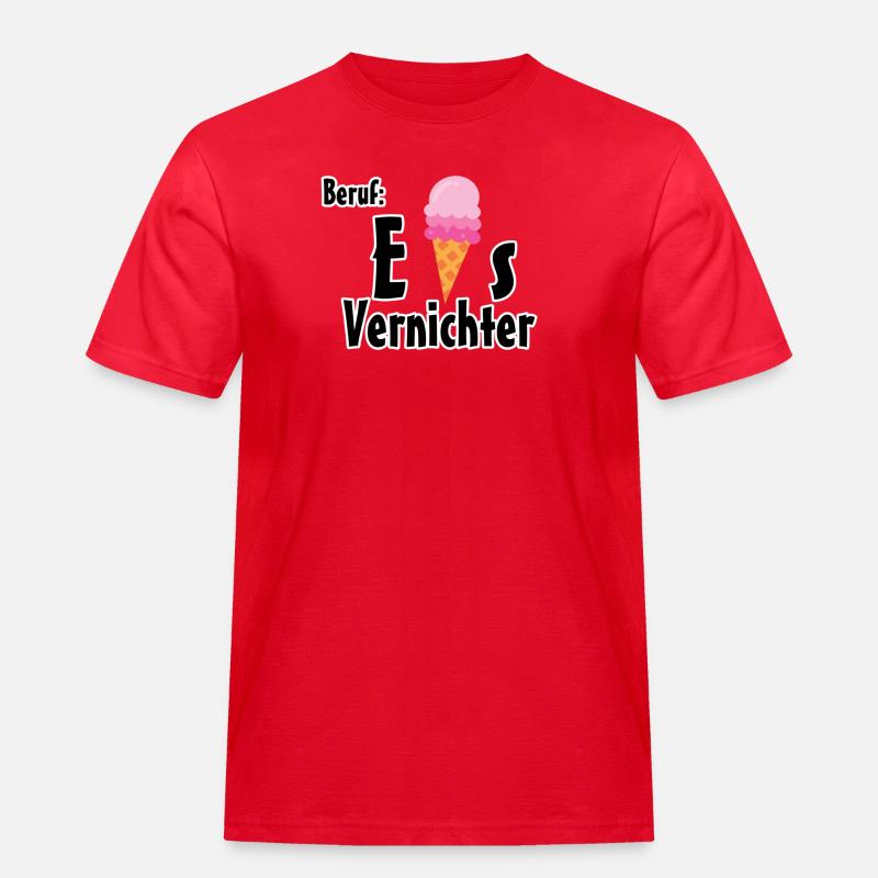 Beruf - Eisvernichter Geschenk Eis Sommer - Männer Workwear T-Shirt - Rot