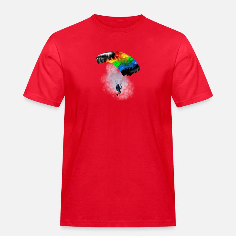 Fallschirm - Männer Workwear T-Shirt - Rot