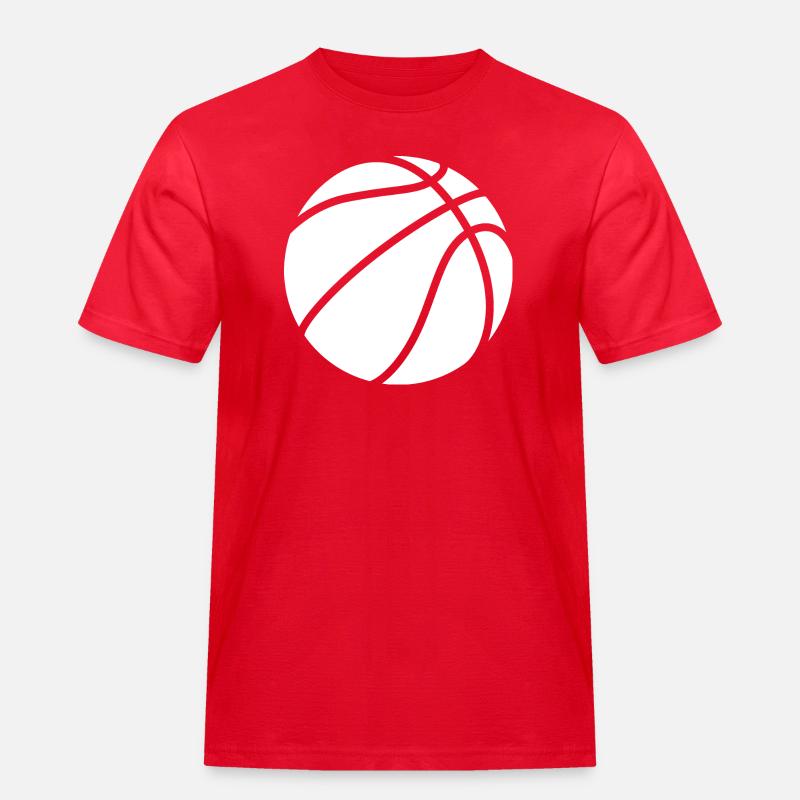 Basketball Logo weiß - Männer Workwear T-Shirt - Rot