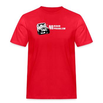 Landcruiser BJ40 No Road No Problem - Männer Workwear T-Shirt - Rot - Vorne - AI Model Male 185 dark (185cm)