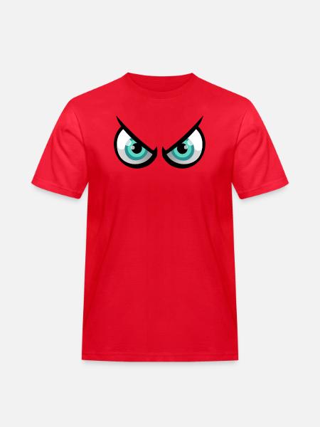 Augen cartoon verärgert - Männer Workwear T-Shirt - Rot