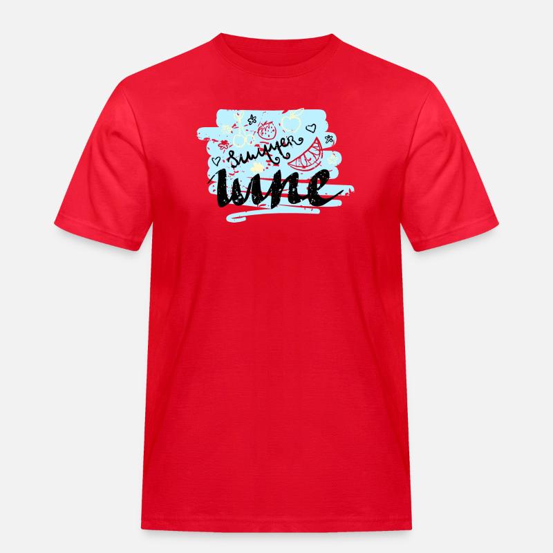 Sommer Scribble Früchte - Männer Workwear T-Shirt - Rot