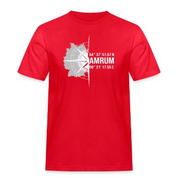 Koordinaten Amrum - Männer Workwear T-Shirt - Rot - Vorne - AI Model Male 185 dark (185cm)