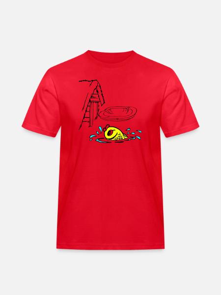 Gold Fisch - Männer Workwear T-Shirt - Rot