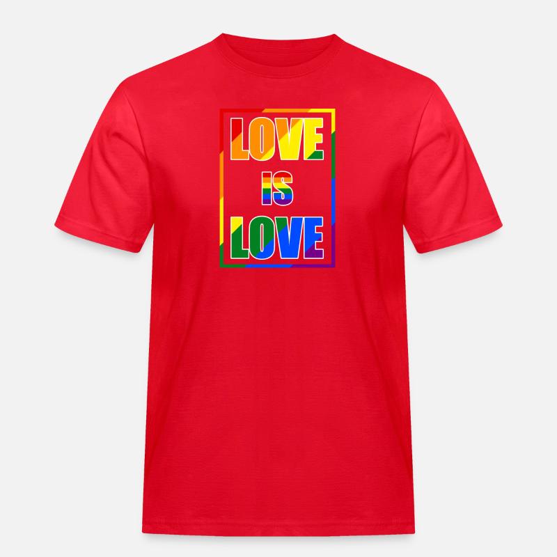 Liebe ist Liebe Pride Statement - Männer Workwear T-Shirt - Rot