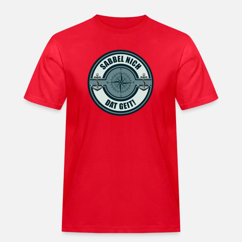 Sabbel nich - Dat geit! - Männer Workwear T-Shirt - Rot