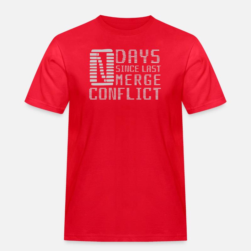 Merge Conflict Software Developer Developer geek - Men's Workwear T-Shirt - red