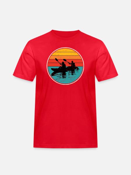 Sunset Kayak Duo Circle - Men's Workwear T-Shirt - red