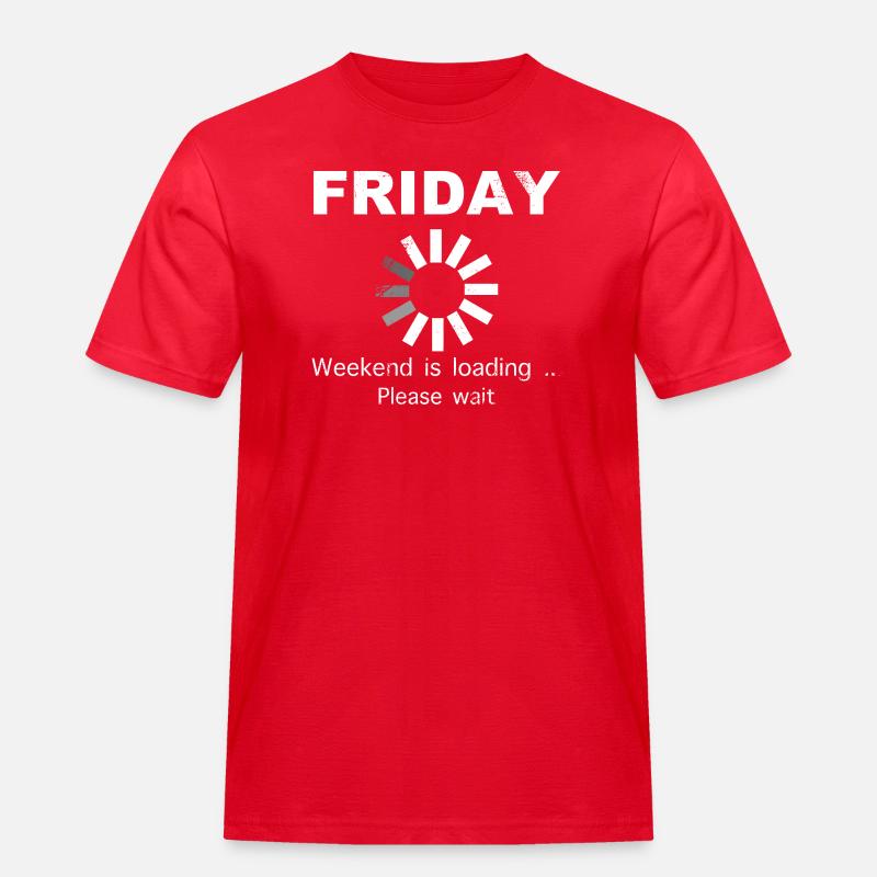 Friday Weekend Loading Saying - Men's Workwear T-Shirt - red