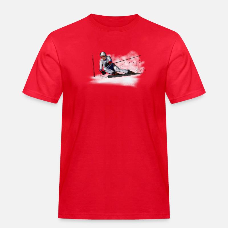 Abfahrt - Männer Workwear T-Shirt - Rot