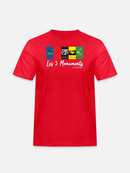 Die 5 Monumente - Radrennen - Männer Workwear T-Shirt - Rot