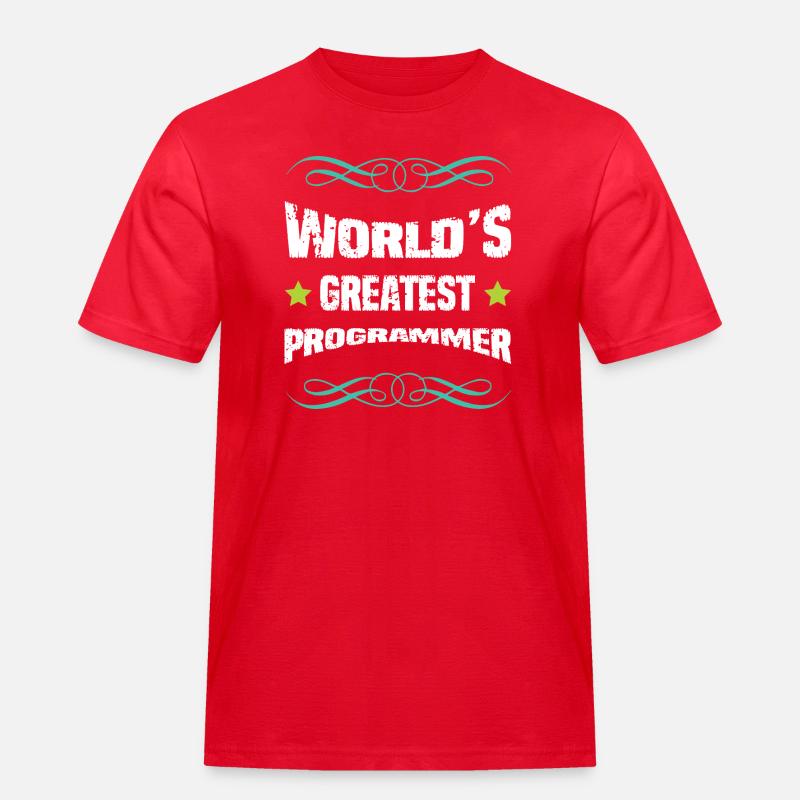 Weltbester Programmierer Shirt - Männer Workwear T-Shirt - Rot