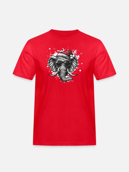 Elephant Christmas Funny - Men's Workwear T-Shirt - red