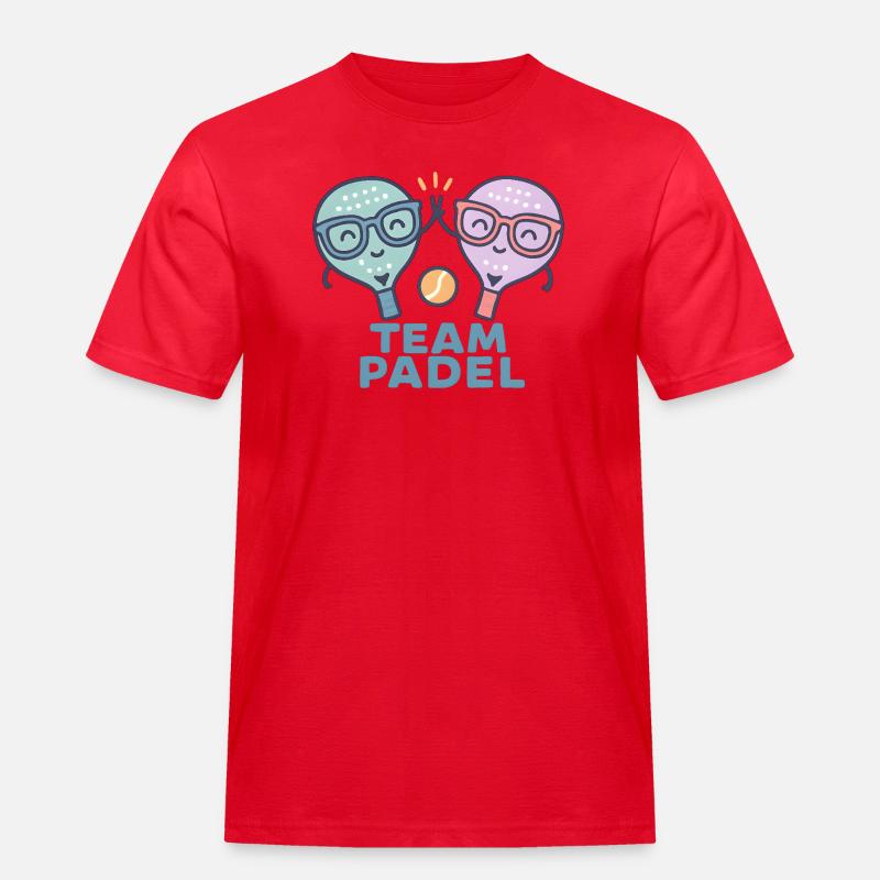 Duell Padel Freundliche Maskottchen Bunt - Männer Workwear T-Shirt - Rot