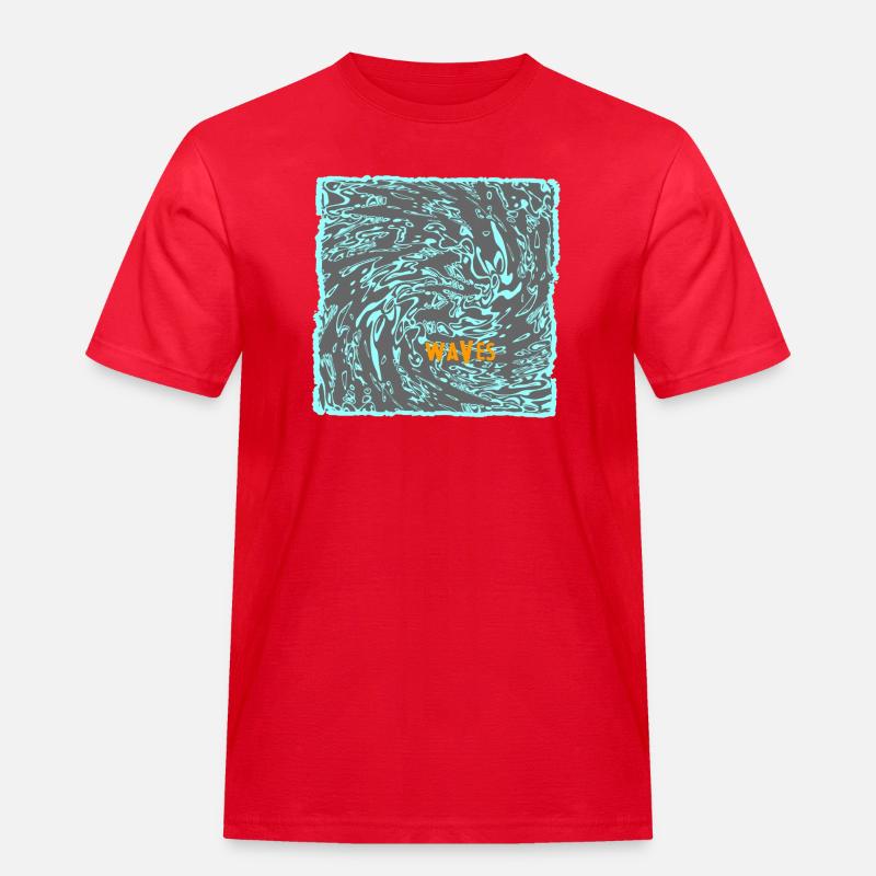 Wave flow neon pattern surf - Men's Workwear T-Shirt - red