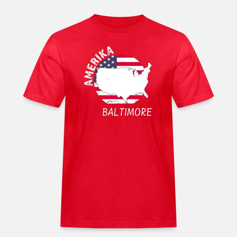 Baltimore - Männer Workwear T-Shirt - Rot