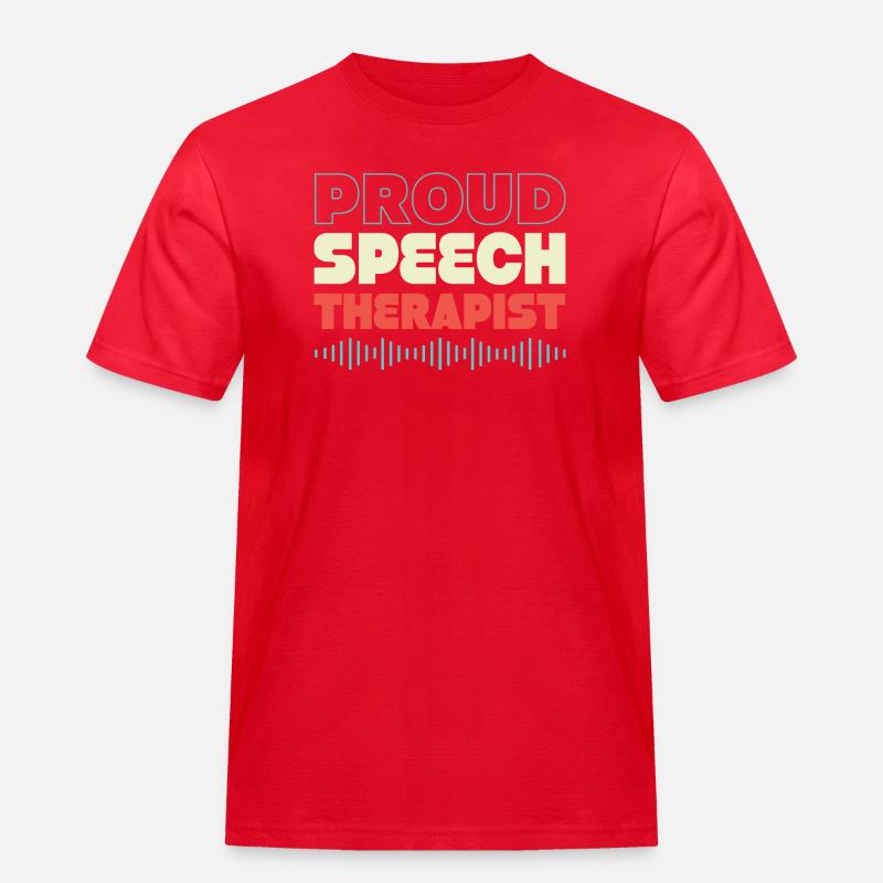 Sprachtherapeut Logopäde Logopädie - Männer Workwear T-Shirt - Rot