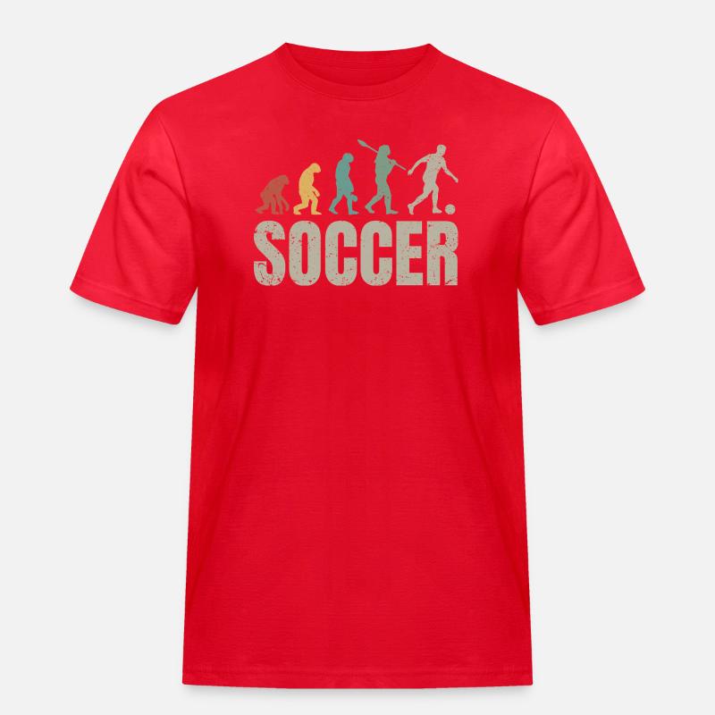 Fußball Evolution | Soccer Evolution - Männer Workwear T-Shirt - Rot
