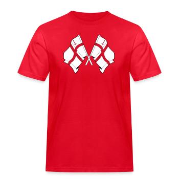 City of London Crossed-Flaggen - Männer Workwear T-Shirt - Rot - Vorne - AI Model Male 185 dark (185cm)